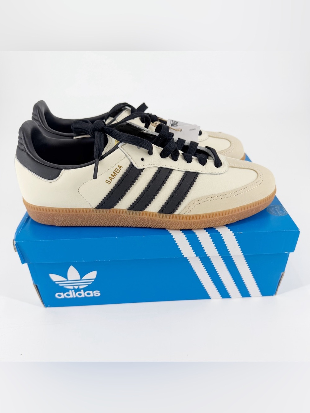 NIB Adidas Samba OG Sneakers Sand Strata Cream Black US 9 Women's
